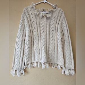 Le Lis Cream Cable Knit Shrug